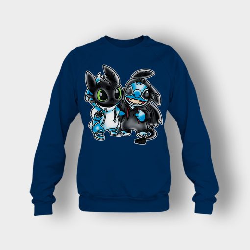 Toothless-And-Disney-Lilo-And-Stitch-Crewneck-Sweatshirt-Navy