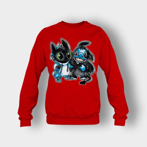 Toothless-And-Disney-Lilo-And-Stitch-Crewneck-Sweatshirt-Red