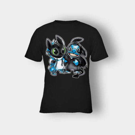 Toothless-And-Disney-Lilo-And-Stitch-Kids-T-Shirt-Black