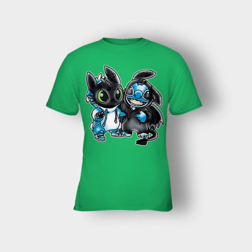 Toothless-And-Disney-Lilo-And-Stitch-Kids-T-Shirt-Irish-Green