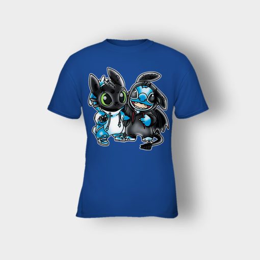 Toothless-And-Disney-Lilo-And-Stitch-Kids-T-Shirt-Royal