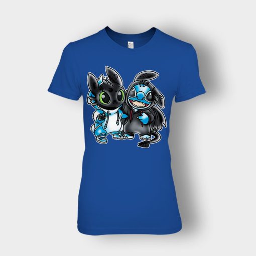 Toothless-And-Disney-Lilo-And-Stitch-Ladies-T-Shirt-Royal