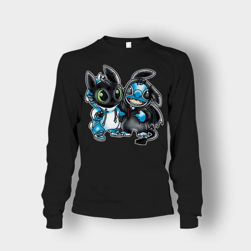 Toothless-And-Disney-Lilo-And-Stitch-Unisex-Long-Sleeve-Black