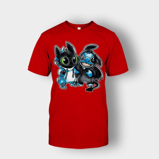 Toothless-And-Disney-Lilo-And-Stitch-Unisex-T-Shirt-Red