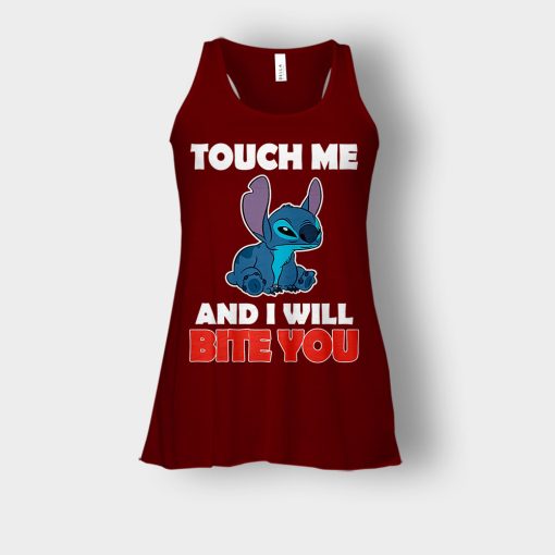 Touch-Me-And-I-Will-Bite-You-Disney-Lilo-And-Stitch-Bella-Womens-Flowy-Tank-Maroon