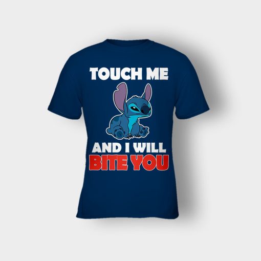 Touch-Me-And-I-Will-Bite-You-Disney-Lilo-And-Stitch-Kids-T-Shirt-Navy