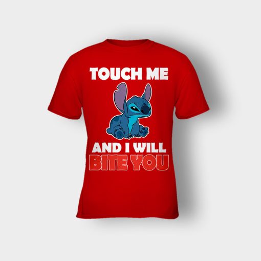 Touch-Me-And-I-Will-Bite-You-Disney-Lilo-And-Stitch-Kids-T-Shirt-Red