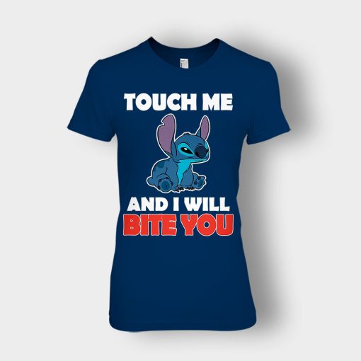 Touch-Me-And-I-Will-Bite-You-Disney-Lilo-And-Stitch-Ladies-T-Shirt-Navy