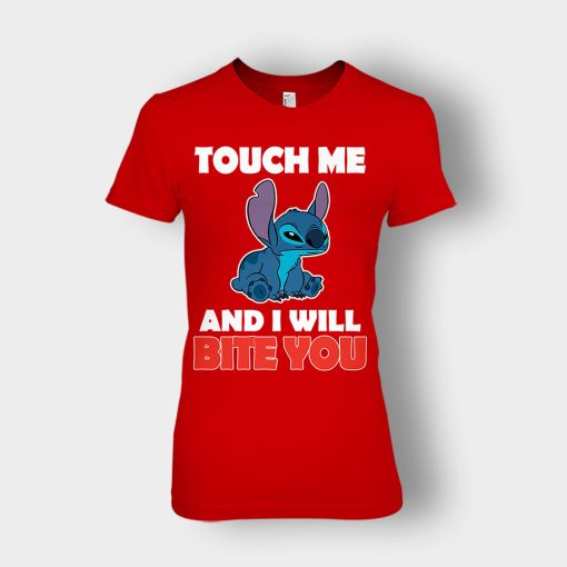 Touch-Me-And-I-Will-Bite-You-Disney-Lilo-And-Stitch-Ladies-T-Shirt-Red