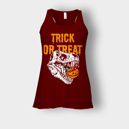 Trick-Or-Treat-Dionosaur-Halloween-Bella-Womens-Flowy-Tank-Maroon