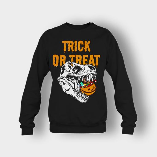 Trick-Or-Treat-Dionosaur-Halloween-Crewneck-Sweatshirt-Black