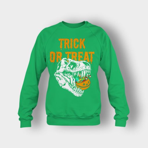 Trick-Or-Treat-Dionosaur-Halloween-Crewneck-Sweatshirt-Irish-Green