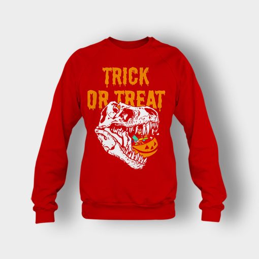 Trick-Or-Treat-Dionosaur-Halloween-Crewneck-Sweatshirt-Red