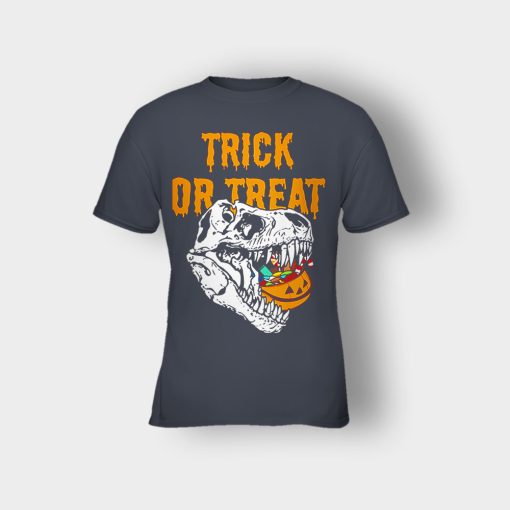 Trick-Or-Treat-Dionosaur-Halloween-Kids-T-Shirt-Dark-Heather