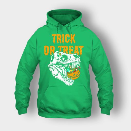 Trick-Or-Treat-Dionosaur-Halloween-Unisex-Hoodie-Irish-Green