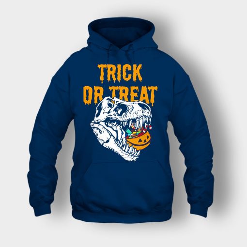 Trick-Or-Treat-Dionosaur-Halloween-Unisex-Hoodie-Navy