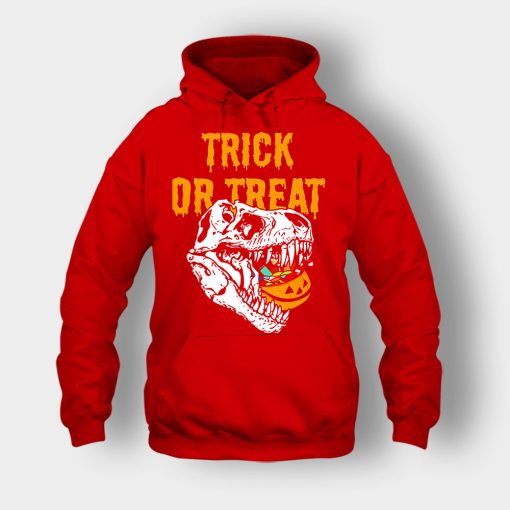 Trick-Or-Treat-Dionosaur-Halloween-Unisex-Hoodie-Red