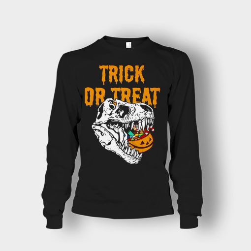 Trick-Or-Treat-Dionosaur-Halloween-Unisex-Long-Sleeve-Black