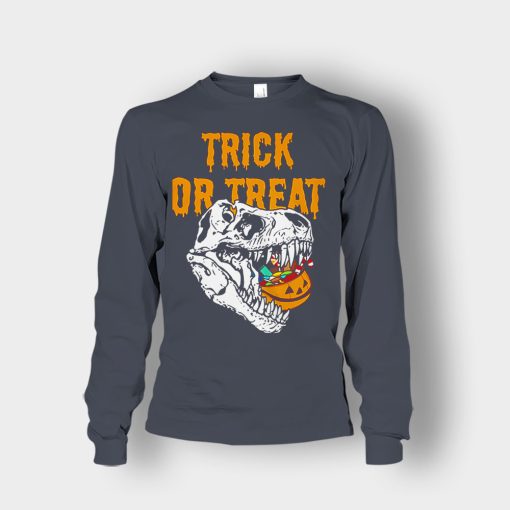 Trick-Or-Treat-Dionosaur-Halloween-Unisex-Long-Sleeve-Dark-Heather