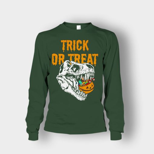 Trick-Or-Treat-Dionosaur-Halloween-Unisex-Long-Sleeve-Forest