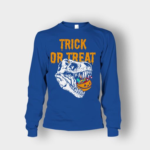 Trick-Or-Treat-Dionosaur-Halloween-Unisex-Long-Sleeve-Royal