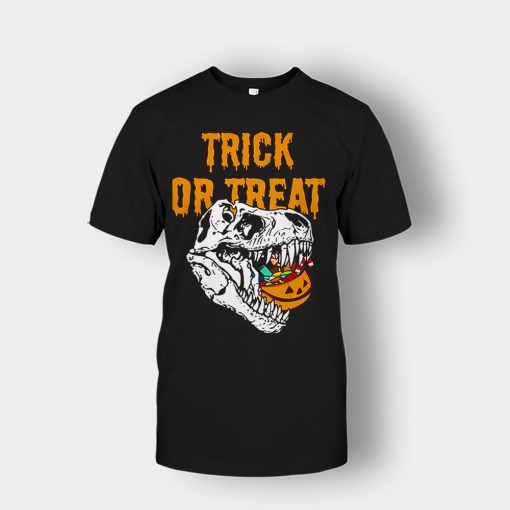 Trick-Or-Treat-Dionosaur-Halloween-Unisex-T-Shirt-Black