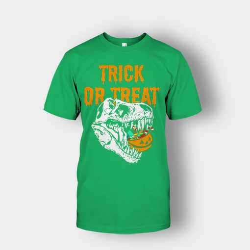 Trick-Or-Treat-Dionosaur-Halloween-Unisex-T-Shirt-Irish-Green