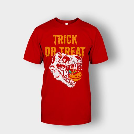 Trick-Or-Treat-Dionosaur-Halloween-Unisex-T-Shirt-Red