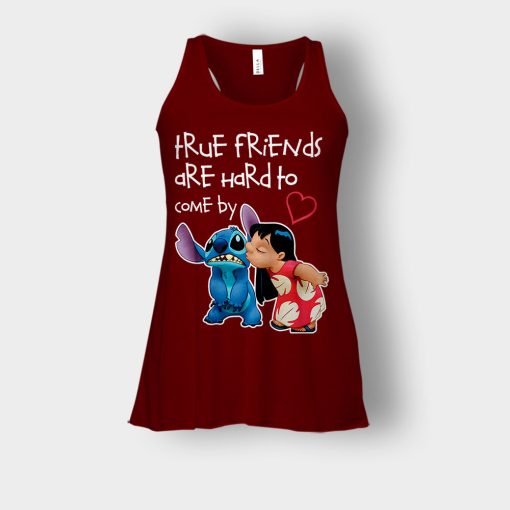 True-Friends-Are-Hard-To-Come-By-Disney-Lilo-And-Stitch-Bella-Womens-Flowy-Tank-Maroon