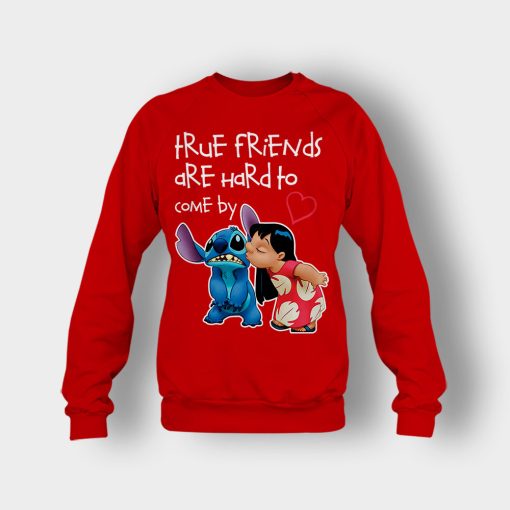 True-Friends-Are-Hard-To-Come-By-Disney-Lilo-And-Stitch-Crewneck-Sweatshirt-Red