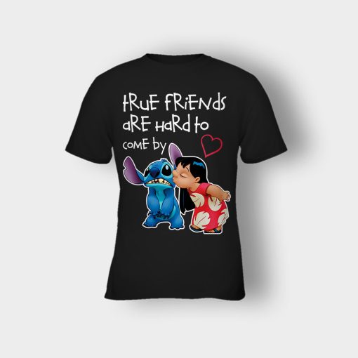 True-Friends-Are-Hard-To-Come-By-Disney-Lilo-And-Stitch-Kids-T-Shirt-Black