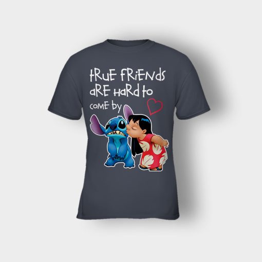 True-Friends-Are-Hard-To-Come-By-Disney-Lilo-And-Stitch-Kids-T-Shirt-Dark-Heather