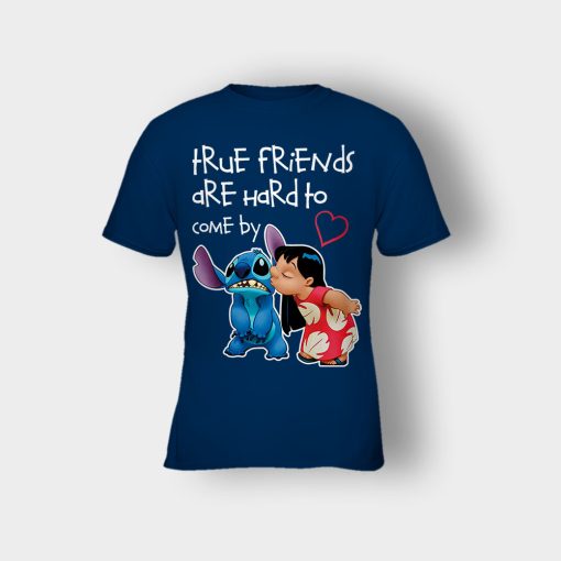 True-Friends-Are-Hard-To-Come-By-Disney-Lilo-And-Stitch-Kids-T-Shirt-Navy