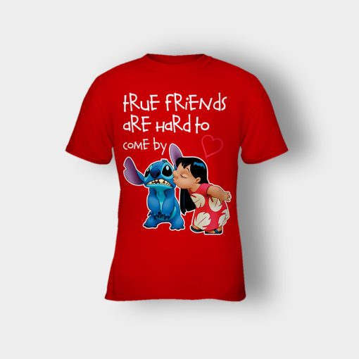 True-Friends-Are-Hard-To-Come-By-Disney-Lilo-And-Stitch-Kids-T-Shirt-Red