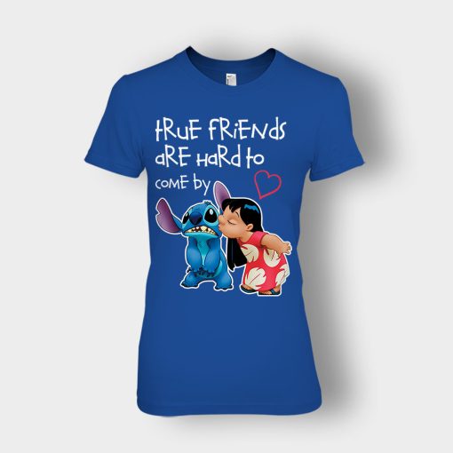 True-Friends-Are-Hard-To-Come-By-Disney-Lilo-And-Stitch-Ladies-T-Shirt-Royal