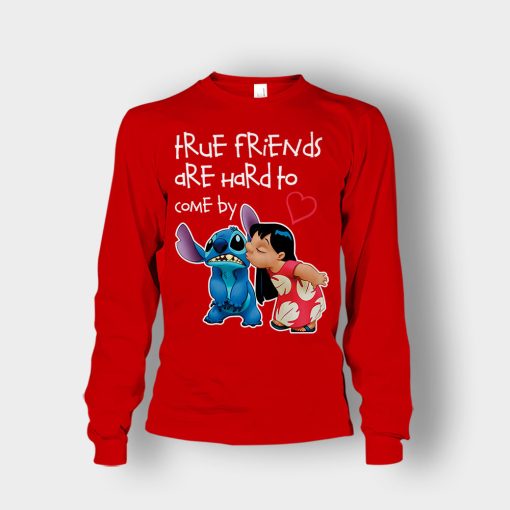 True-Friends-Are-Hard-To-Come-By-Disney-Lilo-And-Stitch-Unisex-Long-Sleeve-Red