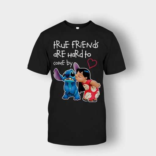 True-Friends-Are-Hard-To-Come-By-Disney-Lilo-And-Stitch-Unisex-T-Shirt-Black