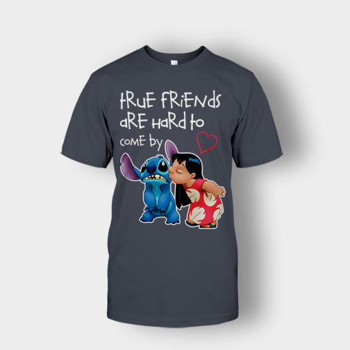 True-Friends-Are-Hard-To-Come-By-Disney-Lilo-And-Stitch-Unisex-T-Shirt-Dark-Heather