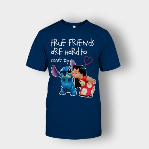 True-Friends-Are-Hard-To-Come-By-Disney-Lilo-And-Stitch-Unisex-T-Shirt-Navy