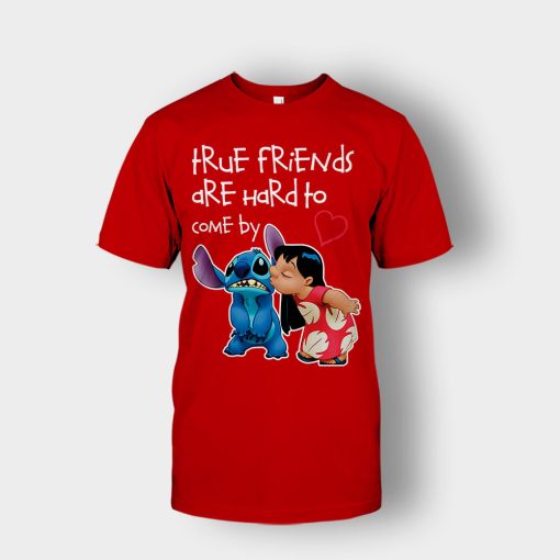 True-Friends-Are-Hard-To-Come-By-Disney-Lilo-And-Stitch-Unisex-T-Shirt-Red