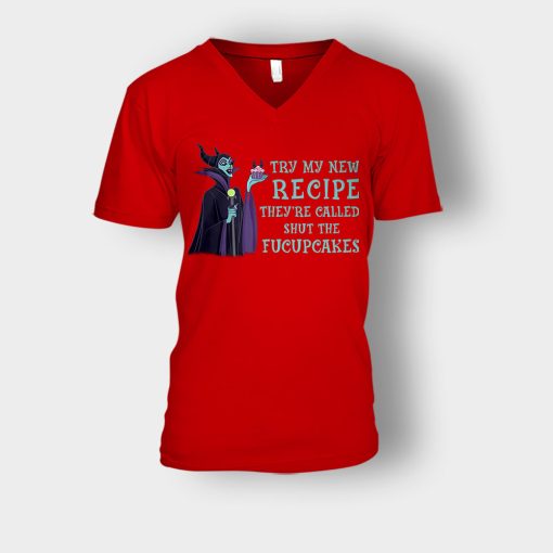 Try-My-New-Recipe-Disney-Maleficient-Inspired-Unisex-V-Neck-T-Shirt-Red