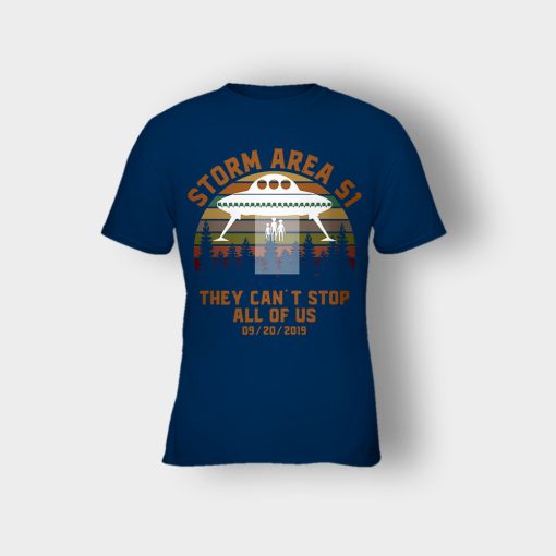 UFO-Storm-Area-51-They-Cant-Stop-All-Of-Us-09-20-2019-Sunset-Kids-T-Shirt-Navy