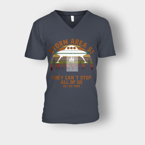 UFO-Storm-Area-51-They-Cant-Stop-All-Of-Us-09-20-2019-Sunset-Unisex-V-Neck-T-Shirt-Dark-Heather