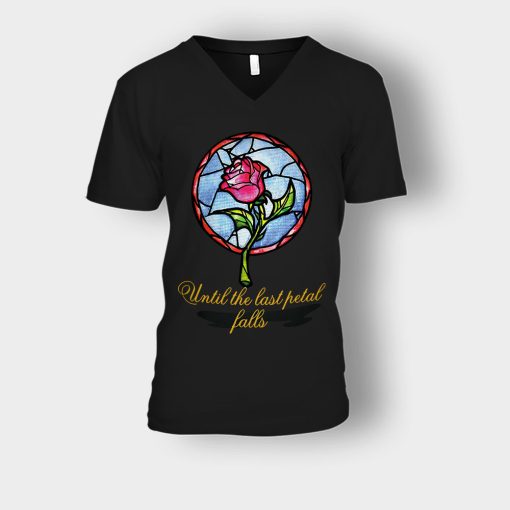 Until-The-Last-Petal-Fall-Disney-Beauty-And-The-Beast-Unisex-V-Neck-T-Shirt-Black