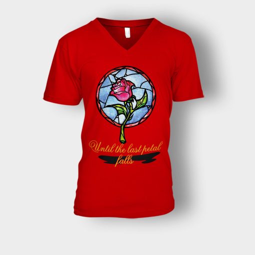 Until-The-Last-Petal-Fall-Disney-Beauty-And-The-Beast-Unisex-V-Neck-T-Shirt-Red