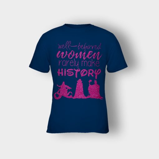 Well-Beloved-Women-Rarely-Make-History-Disney-Villain-Kids-T-Shirt-Navy