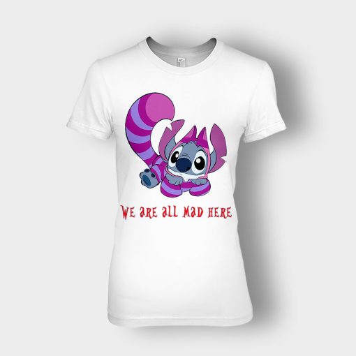 Were-All-Mad-Here-Disney-Lilo-And-Stitch-Ladies-T-Shirt-White