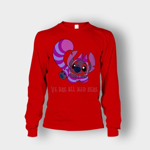 Were-All-Mad-Here-Disney-Lilo-And-Stitch-Unisex-Long-Sleeve-Red