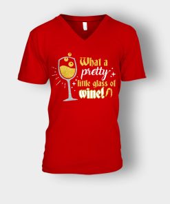 What-A-Pretty-Little-Glass-Of-Wine-Sarah-Sanderson-Disney-Hocus-Pocus-Unisex-V-Neck-T-Shirt-Red