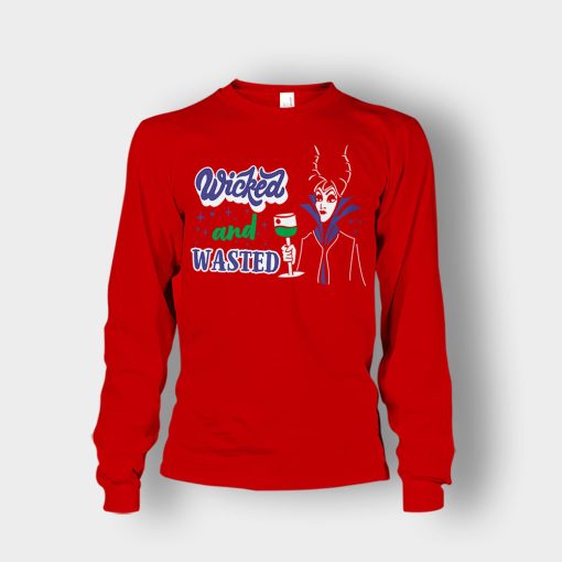 Wicked-And-Wasted-Disney-Maleficient-Inspired-Unisex-Long-Sleeve-Red